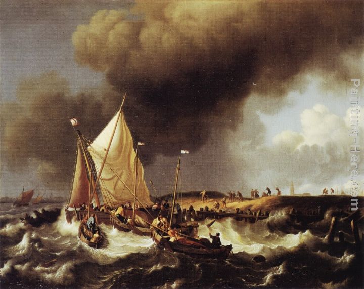 Boats in a Storm painting - Ludolf Backhuysen Boats in a Storm art painting